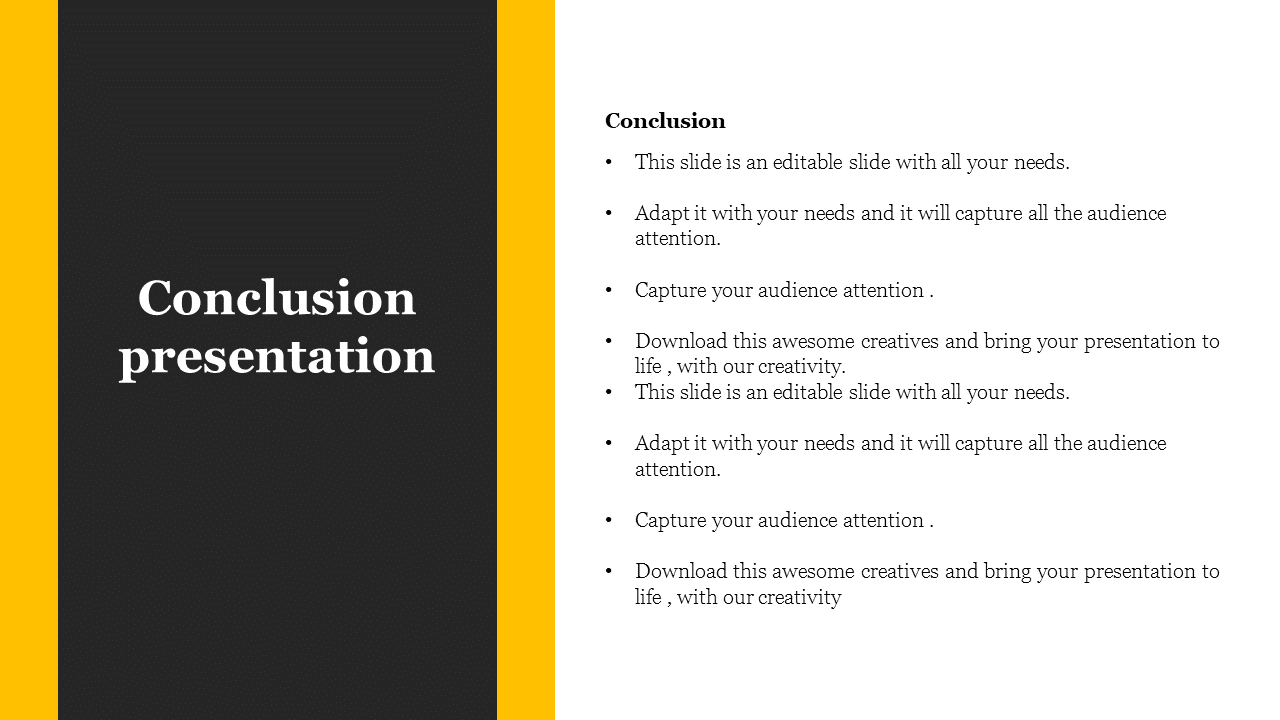 conclusion for presentation of data